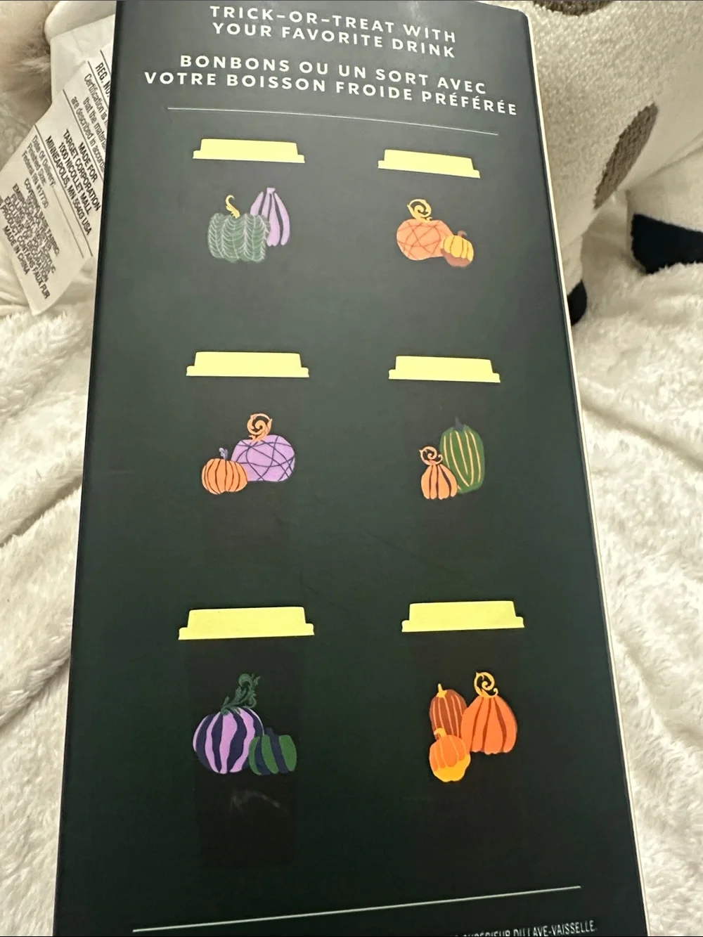 Starbucks Black Reusable Hot Cups with Halloween Pumpkin Accent